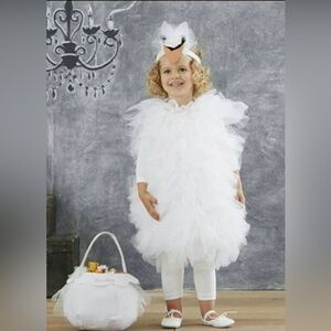 NEW Pottery Barn White Swan Costume Size 4-6 + Treat Bag